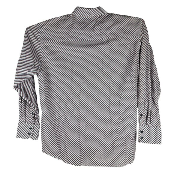 Eighty Eight Men's XL Red & Blue Striped Button-Down Shirt 100% Cotton - Picture 3 of 6